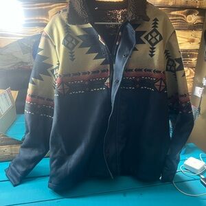 Tribal Pattern Jacket with Sherpa inside